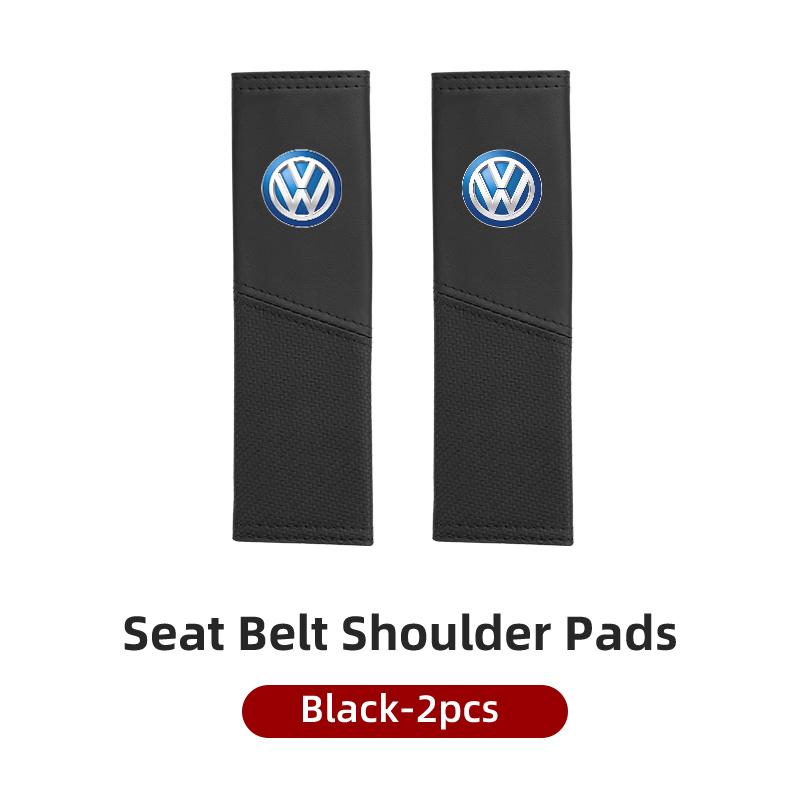 LEG1 Car Seat Belt Cover Safety Belt Two-colour Splicing Shoulder Protection Pads For VW Tiguan CC Jetta Polo Passat T-ROC Touareg