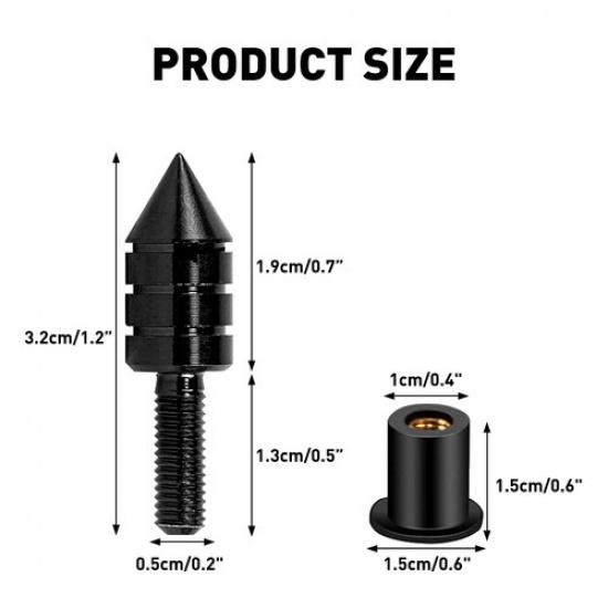 5MM Black Windscreen Motorcycle Windshield Spike Kit Wind Screen 10X Bolt Screw