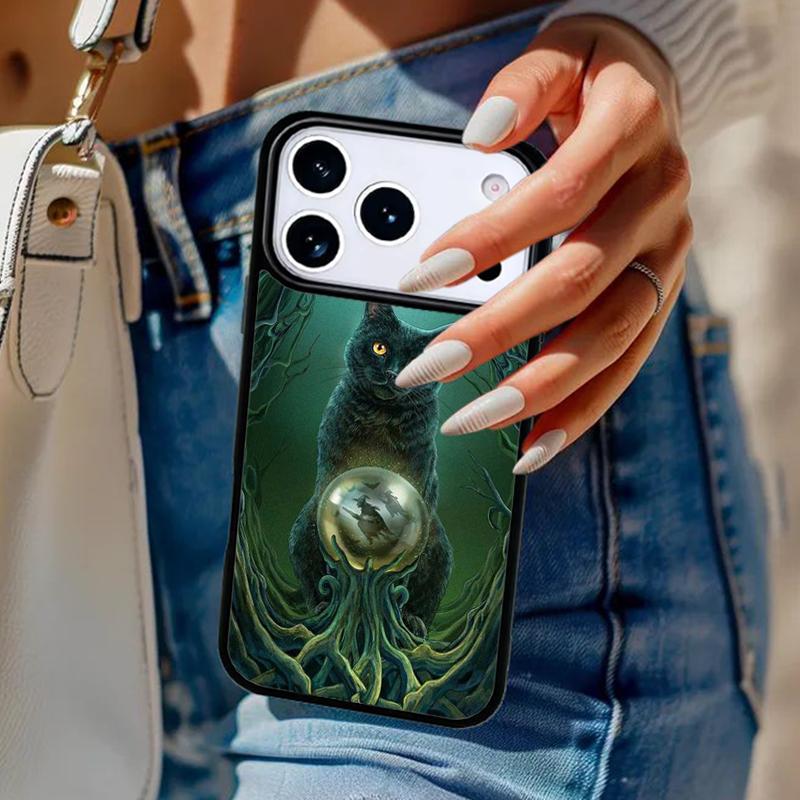 Witch and cat Colorful Cute Phone Case For iPhone 17 Air 14 15 13 12 Max Cover For Apple 16e 11 Pro Max Plus Coque