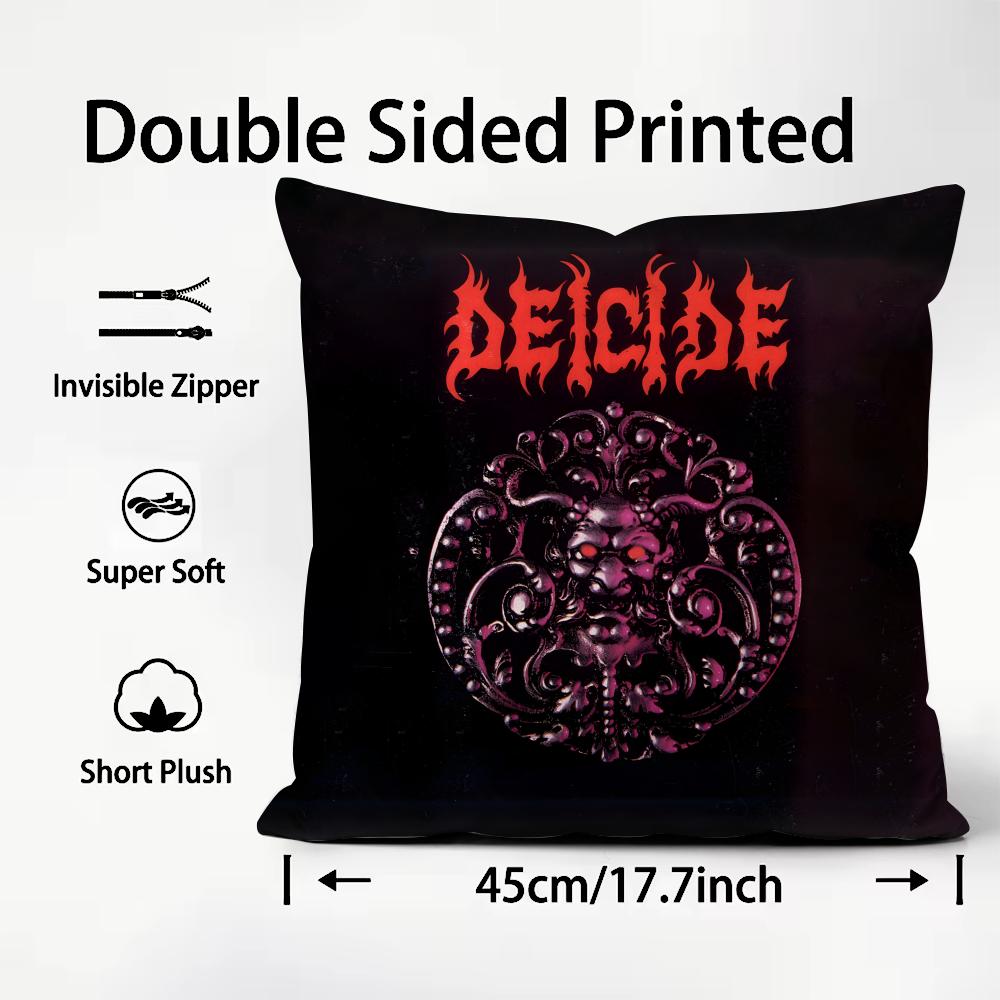 DDEICIDE Band Cushion Cover Plush Fabric Soft DoubleSided Printed Sofa Warm Winter Home Child Gift Pillow Case