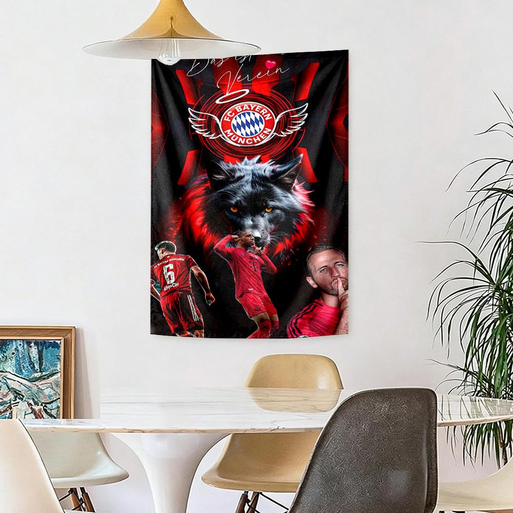 Champion Fc Bayern Mnchen Wall Decor Tapestry Art For Pet Memorial Birthdaywedding Party Backdrop Family Gift