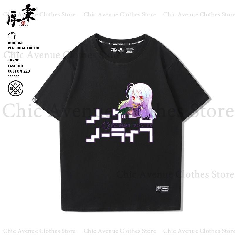 Anime NO GAME NO LIFE Series Print Tshirt for Unisex Women Cotton Tshirt Summer Tops Short Sleeve Tee Daily Clothes Casual T Shirt