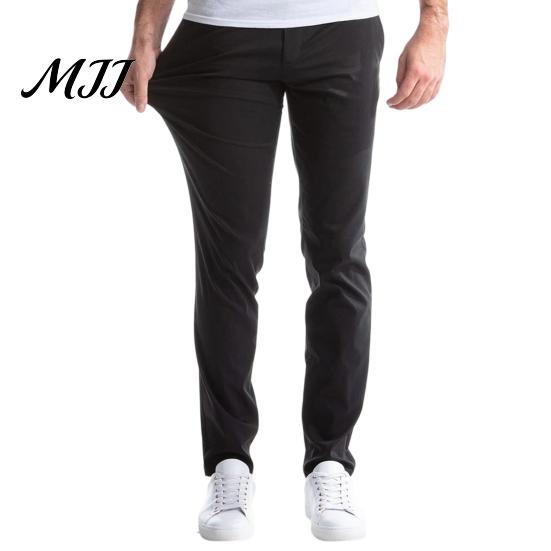Casual Business Attire for Men Twill Trousers, Slim Fit Stretch Chinos Pants, Solid Color Wrinkle Resistant Trousers Straight Leg Pants Office Dating