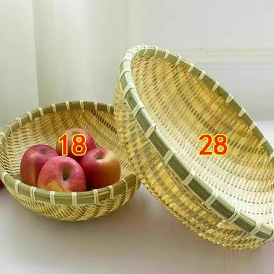 Round Handmade Bamboo Storage & Winnowing Basket - Farmhouse Fruit & Vegetable Basket
