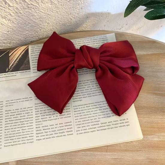 Women Hairpin Bow Theme Hair Clip Bright Color Hair Clip Back Head Hair Claw Lightweight Hair Accessory