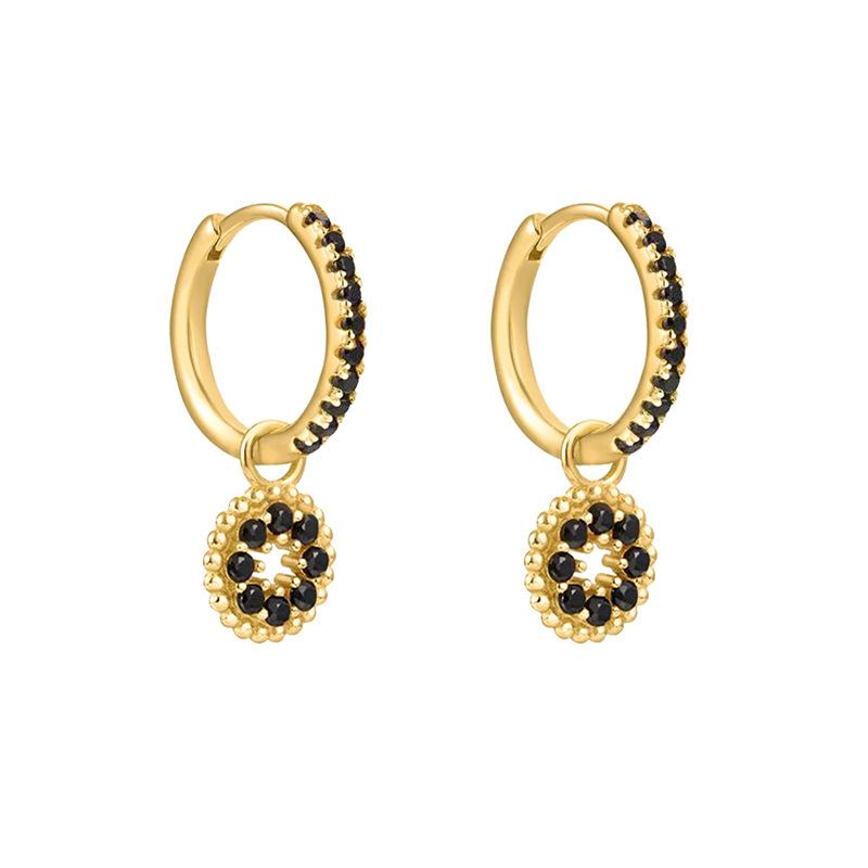 Rainbow Colored Zircon Ear Buckle Set, Love Water Drop Pendant, Small Earrings, Light Luxury and Exquisite Stacked Women's Earrings.