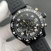 2025 Century BN Men's Quartz Chronograph Watch with Leather Strap and Euro Gear Ring Rubber Wristband
