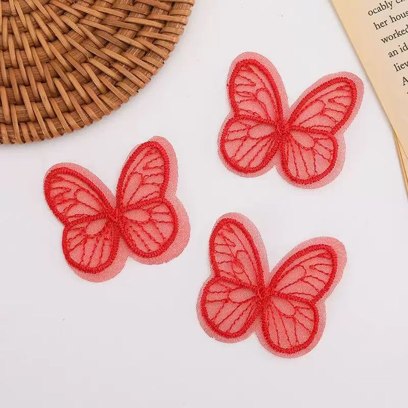 10/20 Pack Butterfly Applique Patches, Colorful Embroidered Organza Lace Butterflies Butterfly Fabric for DIY Sewing.