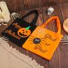 Reusable Shopping Tote Halloween Candy Bag, Non-woven Fabric Trick or Treat Bag with Pumpkin Goodie Ghost Patterns, Large Capacity Storage Basket for