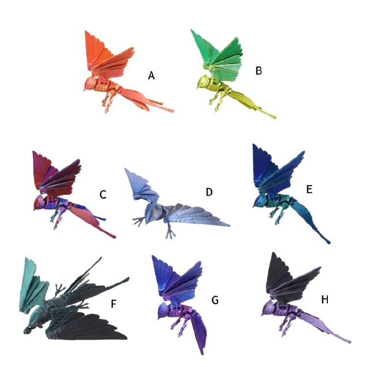 3D Printed Swallow Realistic Swallow Figurines Toy,3D Printed Animal with Flexible Articulated Joints Home Office Decors