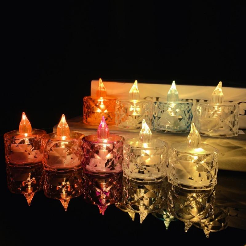 24 Tea Light -  Flashing Flameless LED Tea Light Candle with Dusk To Dawn Light Sensor for Christmas, Wedding, Party and Home Romantic Decorations