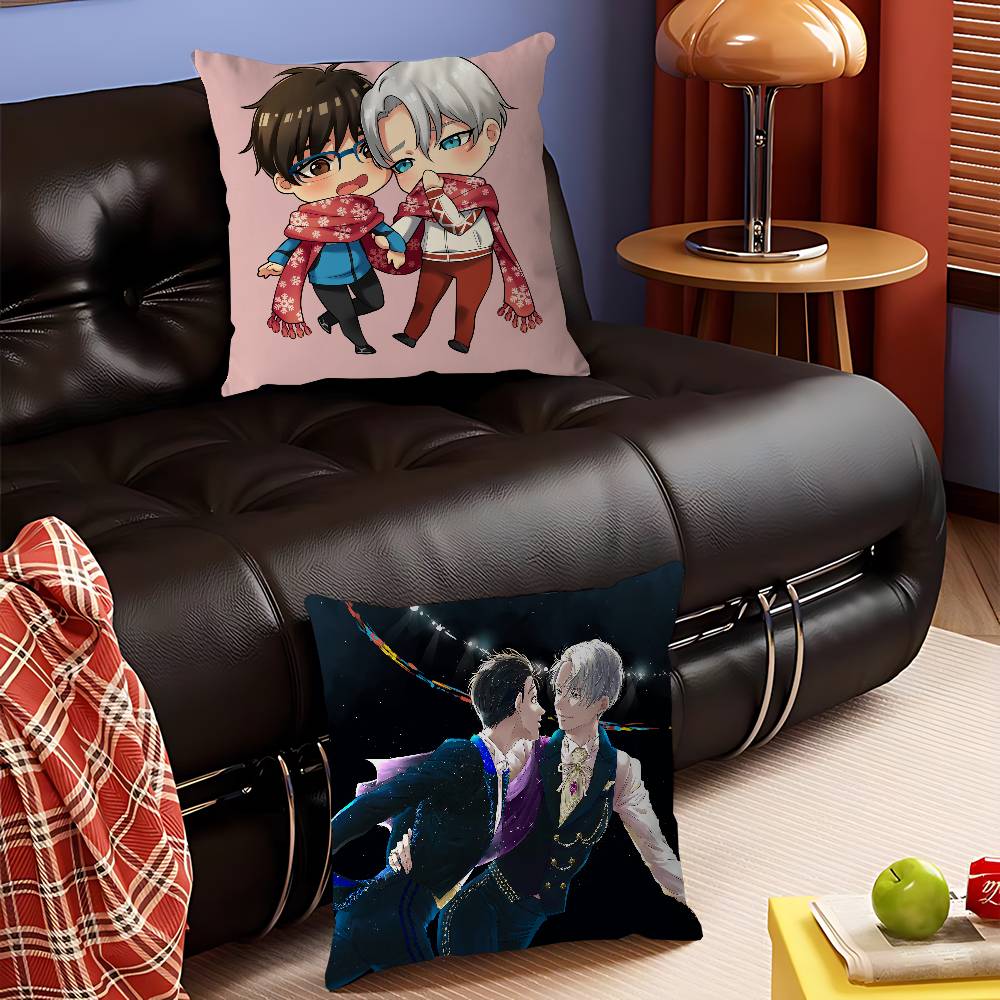 Anime Y-Yuri On Ice Pillow Case Removable Washable Cushion Cover – All-Season Soft Linen