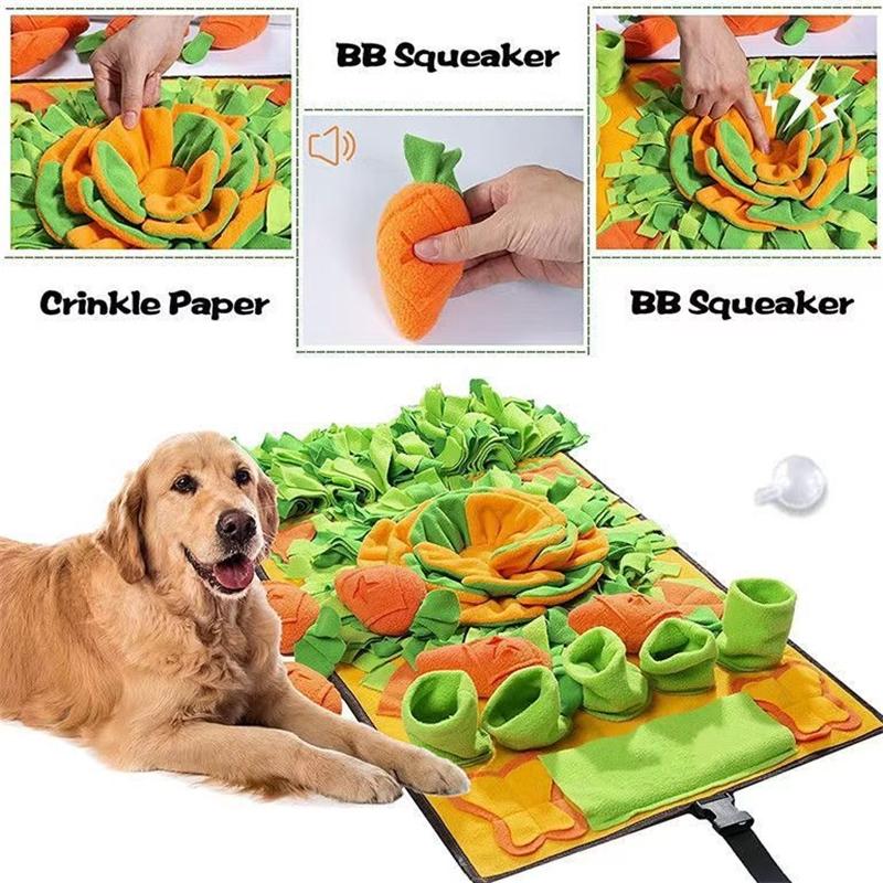 Dog And Cat Snuffle Mat Slow Feeder Puzzle Toy Indoor Nose Work Training Enrichment Hide Treats For Anxiety Relief Birthday Gift