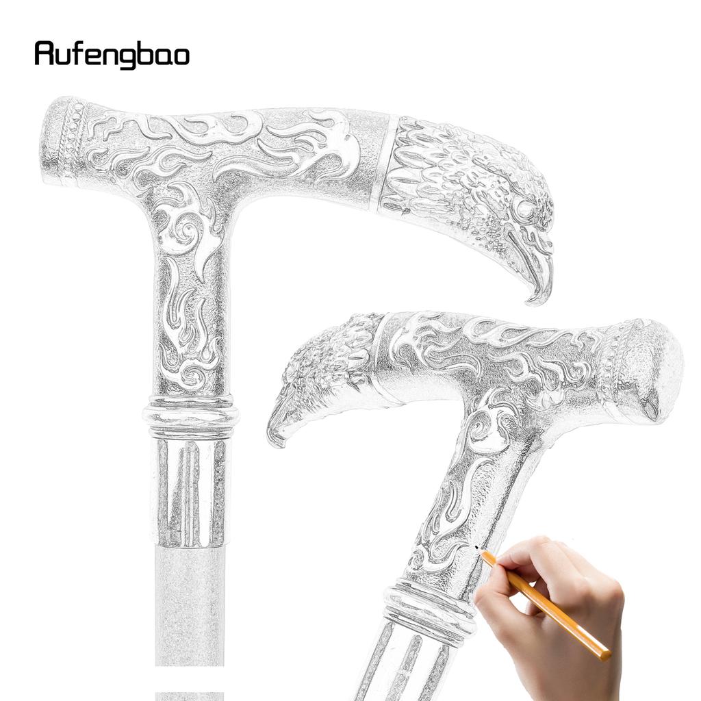 Golden Black Eagle Red Eye Pattern Walking Stick Party Fashion Elegant Walking Stick Decorative Cospaly Cane Knob Crosier 90cm