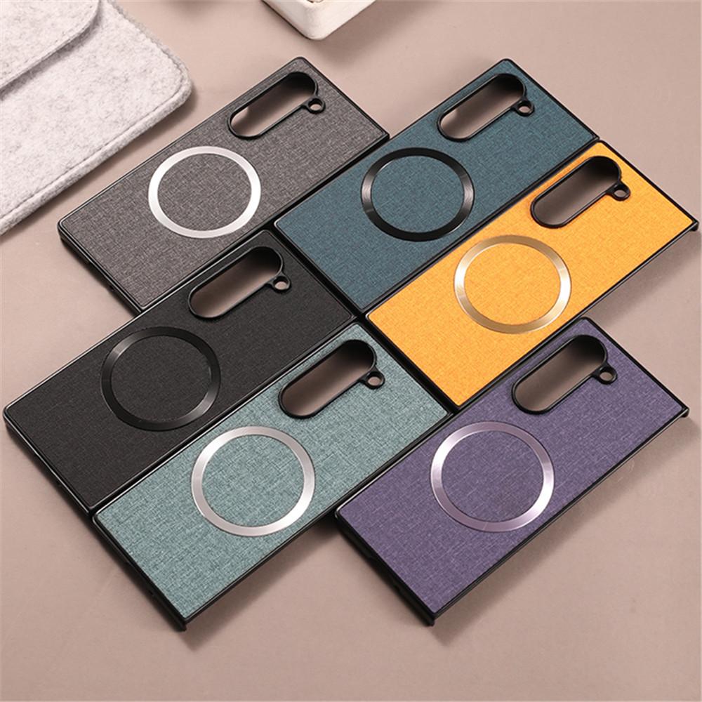 Magnetic Phone Case For Samsung Galaxy Z Fold 7 6 5 4 3 For Magsafe Wireless Charge Silid Color All Inclusive Shockproof Cover