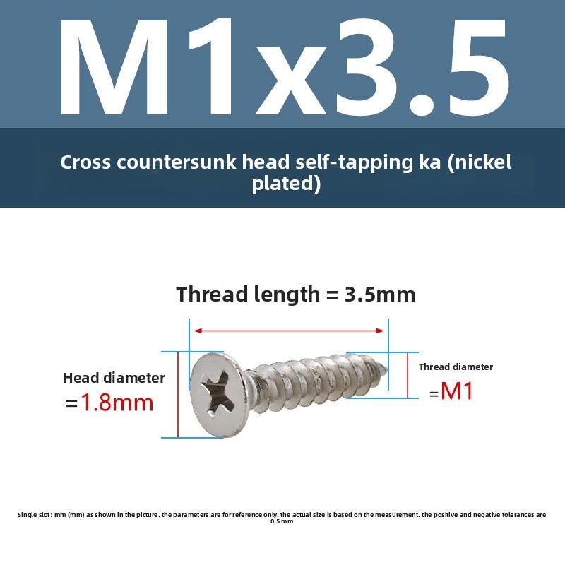 4 PCS Cross Flat Head Wood Screws M1 M1.5 M5 Construction Screws Zinc Plated Self Tapping Wood Screws For Cabinet Fiberboard