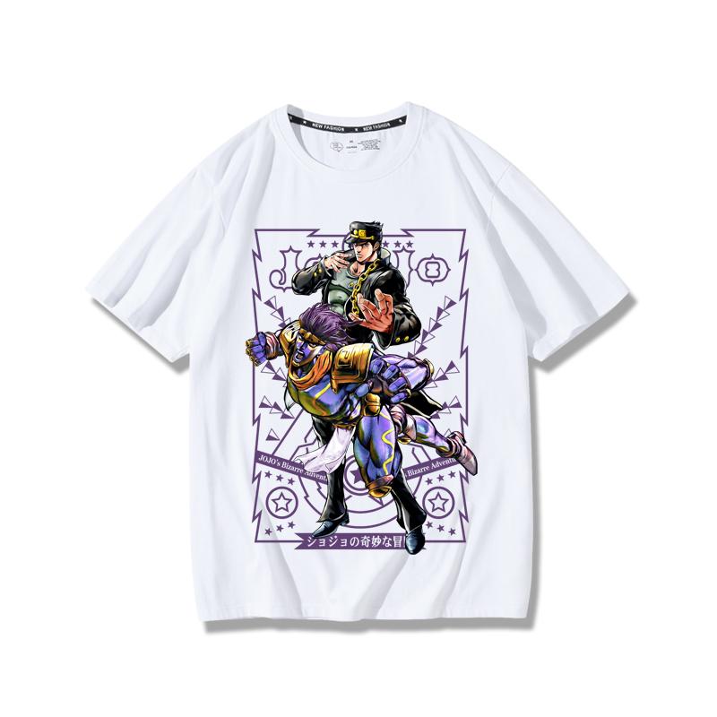 JoJo's Bizarre Adventure anime potlač postáv letné pánske 100% bavlnené tričko vonkajšie ležérne pohodlné trendové streetwear