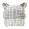 Breathable Cat's Ears Baseball Cap Cute Design Sweet Style Cat Ear Bow Baseball Cap Retro Fashion Cartoon Pattern