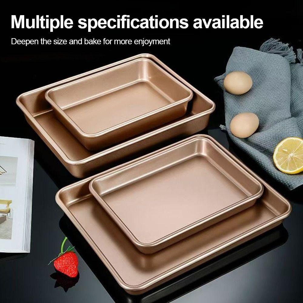 Rectangle Cake Baking Tray 9/11/13inch Bread Tray Gold Bake Mold