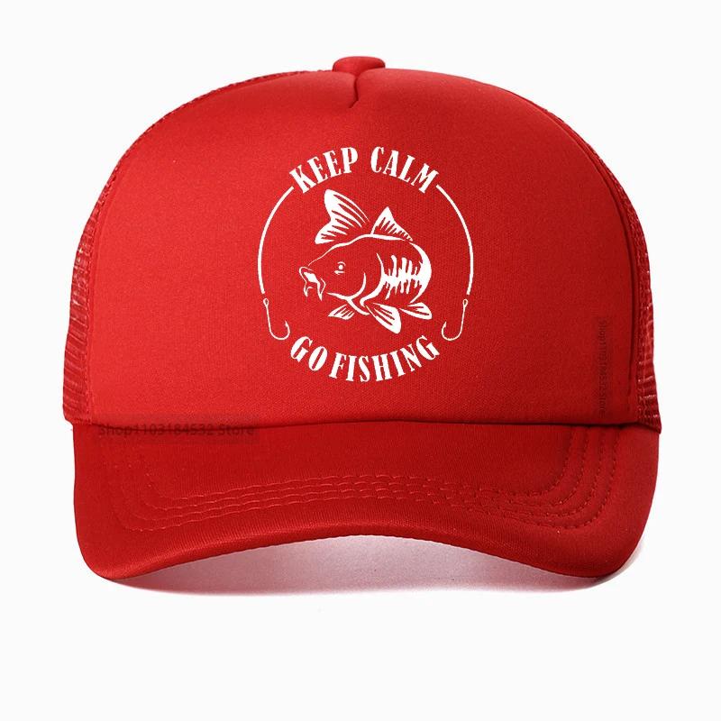Keep Calm Go Fishing Unisex Baseball Cap High Quality Unisex outdoors hunting Fishing hat summer Mesh Sun Hat Spring Autumn visor Caps