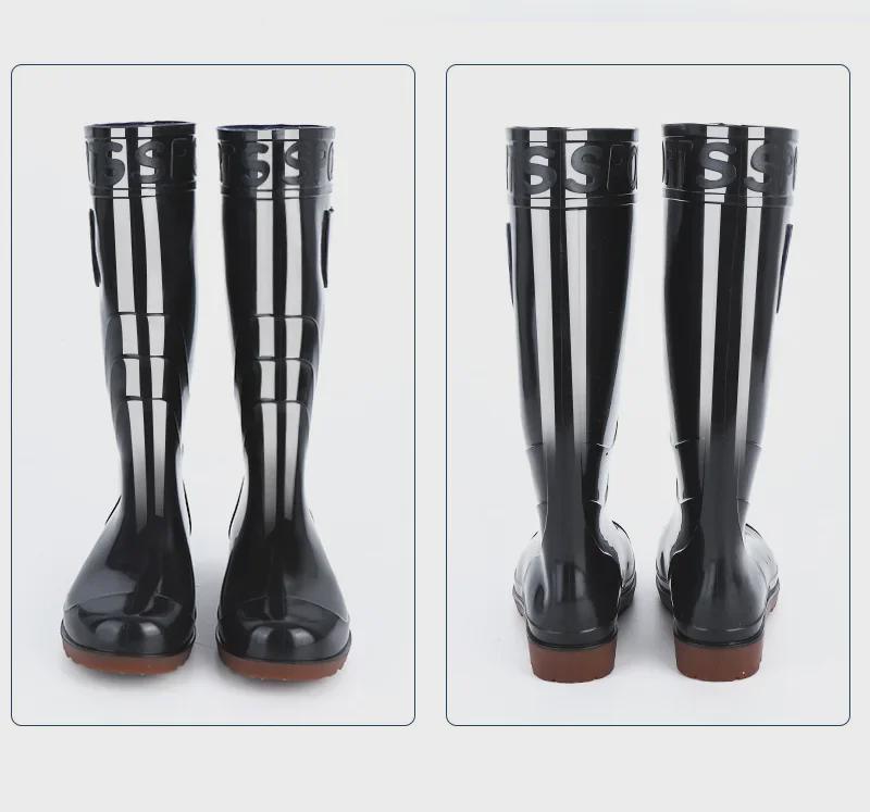 Men's PVC Winter Velvet-Lined Waterproof Work Boots, Mid-High Tube for Warmth and Protection