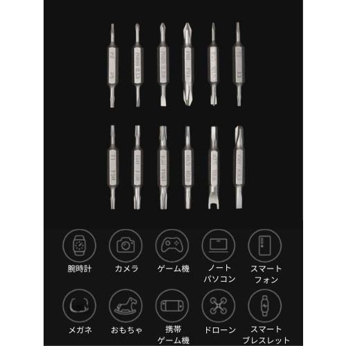 HOTO 24-in-1 Precision Screwdriver (Gray) - Lightweight, Compact, Aluminum Alloy Body, Magnetic Bit Holder, 12 S2 Alloy Steel Bits, for DIY and Applia