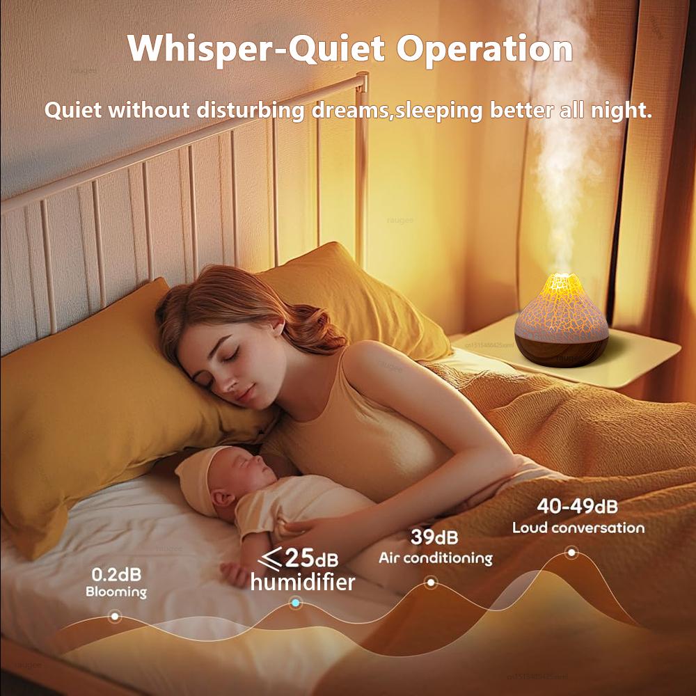 Humidificateur d'air USB Humidificateur Volcan 300ML Diffuseur électrique de brume d'eau Désodorisant d'air de bureau pour la maison Humidificateur Diffuseur