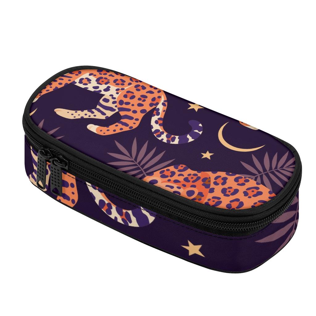 Pencil Bag Simple Design 300D Polyester Smooth Zipper with Main Pocket Mesh Layer and Removable Pen Divider for Boys Girls