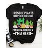 European Sizes Cactus Succulent Pot Humorous Gardener I Rescue Plants Lover T Shirt Size Athletic Fit Casual Tee