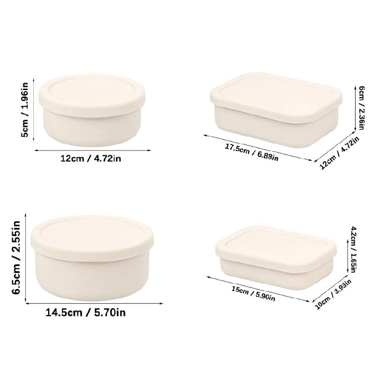 Multifunctional Silicone Meal Container Dishwasher Safe Freezers Friendly Spill Proof Design 300ml/700ml Thin Profile