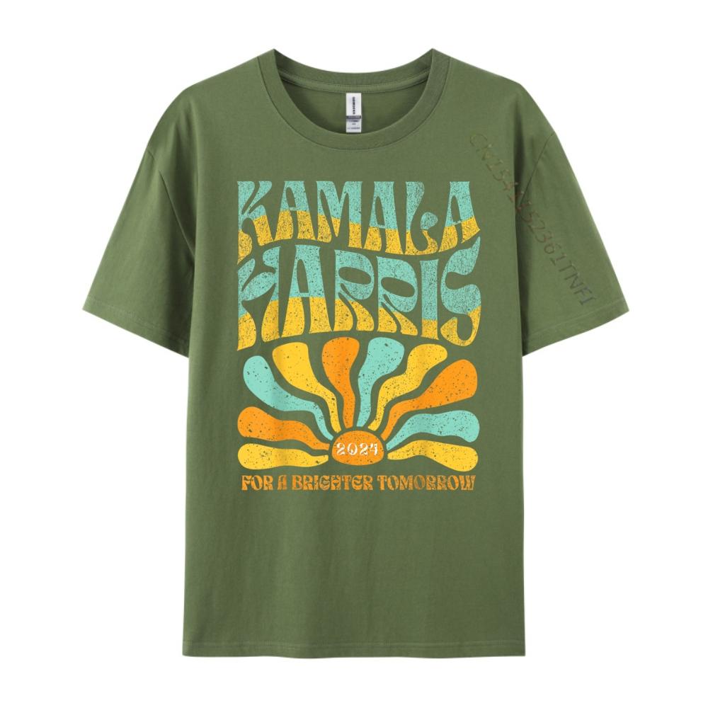Kamala Harris For A Brighter Tomorrow Boho Aesthetic Hiphop Streetwear Meme Tshirt Large Size Tee Shirt