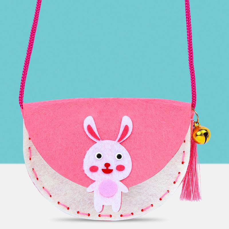 DIY-Schultertasche aus Vliesstoff – Nähset für Kinder – Handgefertigte Umhängetasche mit Nadel und Faden – Geschenkidee für Mädchen zum Geburtstag