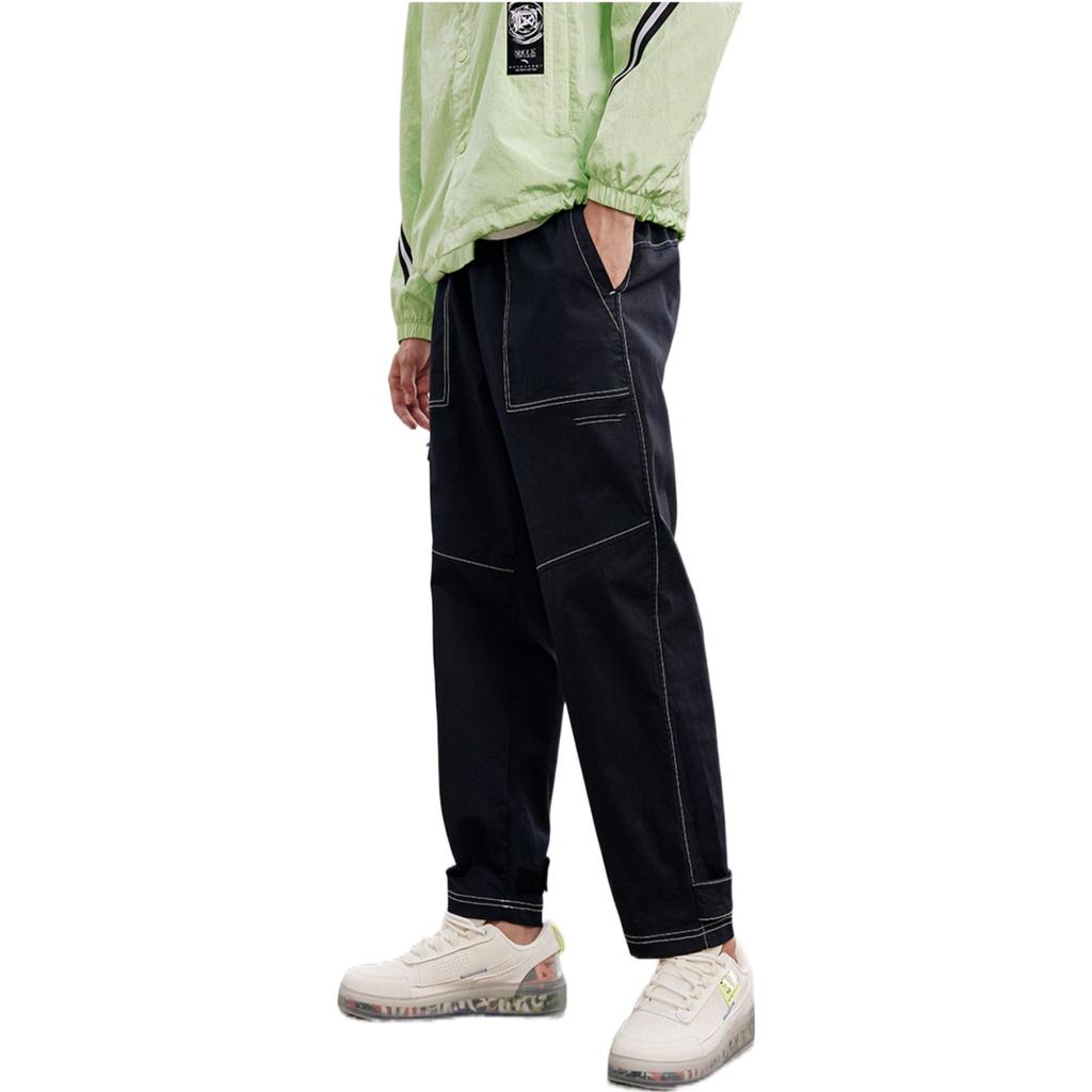 Anta SS22 Loose Casual Solid Color Elastic Hem Cropped Sweatpants Men Bottoms Black 152238505-2