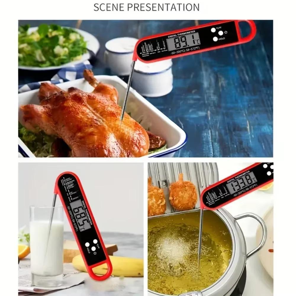 Klappbares Lebensmittelthermometer Küche Backen Digitales Wasserthermometer Lebensmittelsonde Fleisch Grillthermometer