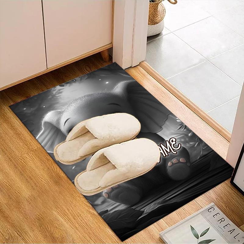 1PC Custom Name Ethereal Elephant Whispers Theme Floor Mat Ideal for Living Room, Game Rooms, Office, Bedroom, Office Floor Mat , Floor Mats for Home
