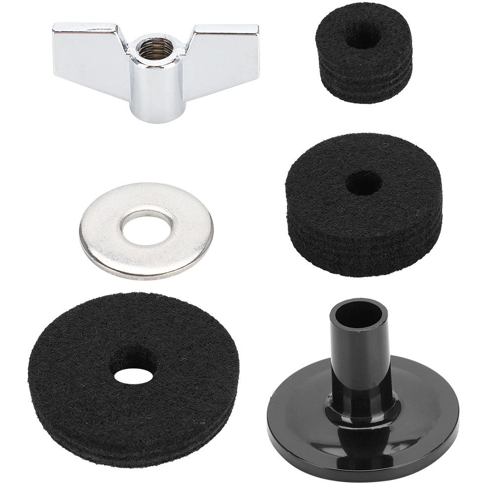 18dílná sada bicích, sada činelů, černá, protiskluzová sada činelů, High Hat Clutch Felt, méně než br více než (Černá )