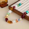 Colorful Beaded Necklace for Women, Multi-Color Irregular Resin Beads Choker, Bohemian Statement Jewelry