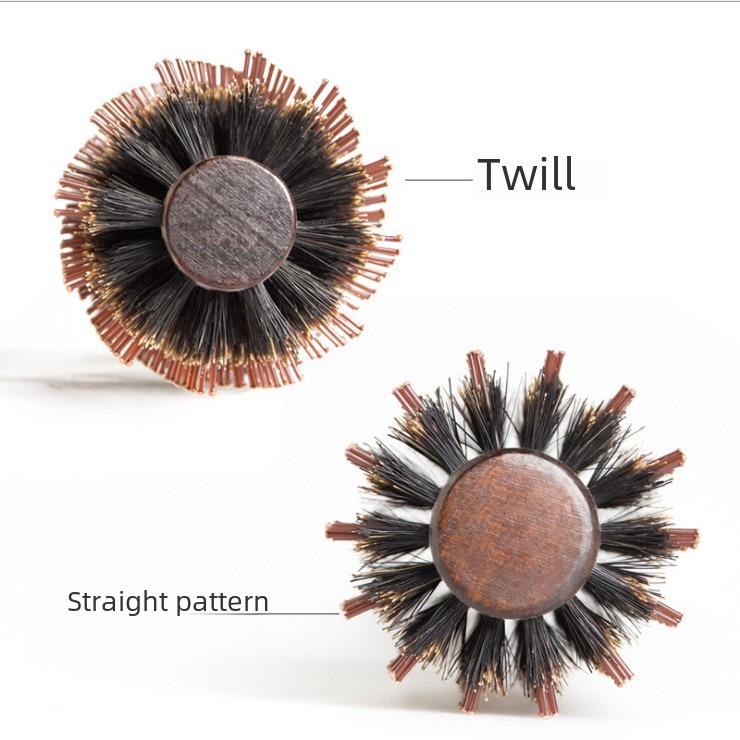 Runde Wildschweinborsten-Bürste zum Stylen von glattem, lockigem und dauergewelltem Haar