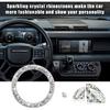 Bling Crystal Double Rhinestone Car Engine Start Decoration Ring, Sparkling Push Start Button Sticker, Key Ignition &amp; Knob Ring Decoration, Bling