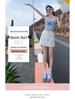 Women's High Waist White Denim Midi Skirt - Summer 2025 A-Line Bodycon Skirt with Anti-Exposure Design