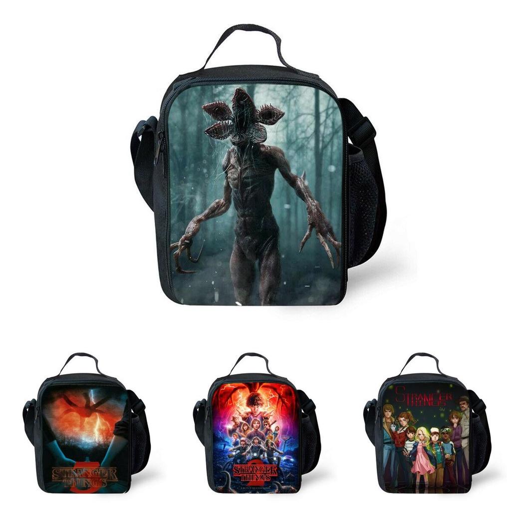 Stranger Things Insulated Lunch Box Bag Durable Oxford Backpack For Outdoor Picnic And Beach With Smooth Zipper