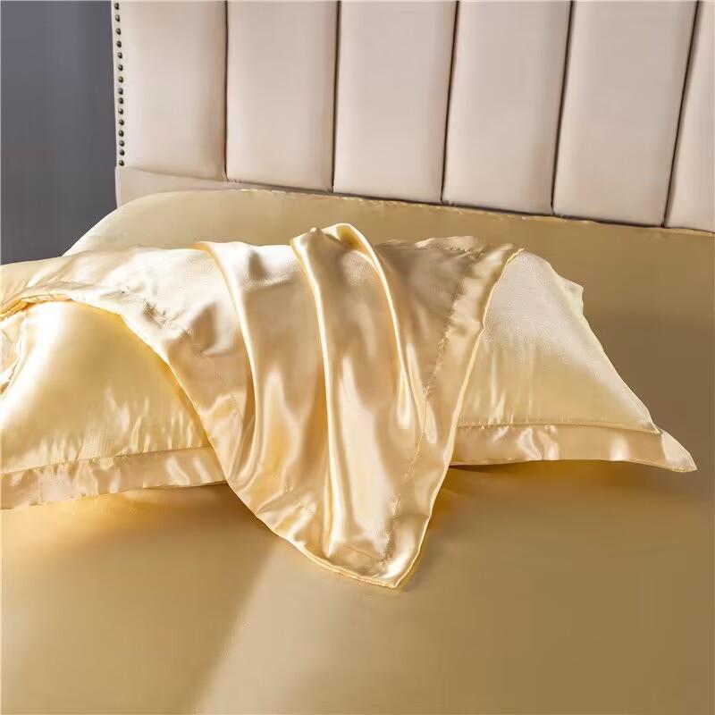 1pcs Man-made Mulberry Silky Pillowcase Pillow Case Cover Satin Home Textile Bedding Hotel Pillowcases