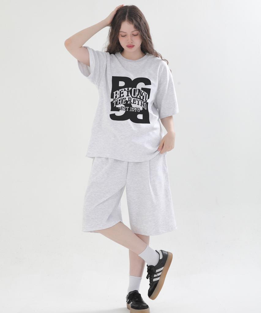 POLYGRAM [Set] Big Pgm Premium Double-Sided Oversized Short Sleeve + Bermuda Shorts Set