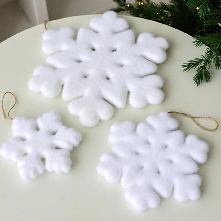 Soft-Furred Snow Crystalloid Christmas Tree Multiple Purpose Celebratory Adornment Environmentally Safe Design for Winter Festivities