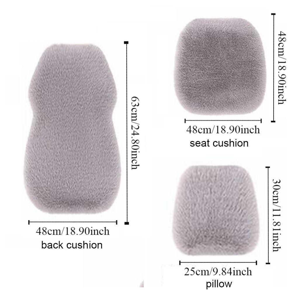 Non-slip Car Plush Cushion Cartoon Panda Backrest Lumbar Support Car Headrest Waist Support  Winter