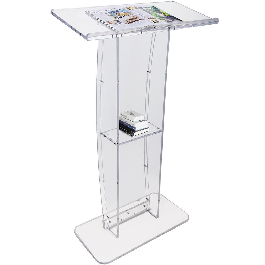VEVOR Acryl-Rednerpult, 119 cm hoch, klares Acryl-Rednerpult mit breiter Lesefläche & Ablagefach
