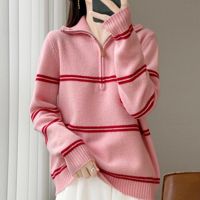 Women Sweater 100% Wool MODERN NEW SAGA Turtleneck Knit Pullover Turn-down Collar Thick Winter Jumpers Female Knit Tops