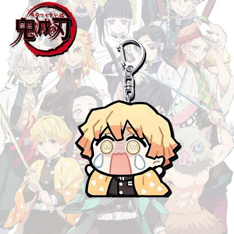Keychain Pendant Anime Demon Slayer Kimetsu No Yaiba Kamado Tanjirou Double Sided HD Bag Pendant Gift For Fans Cosplay Props Jewelry Gift