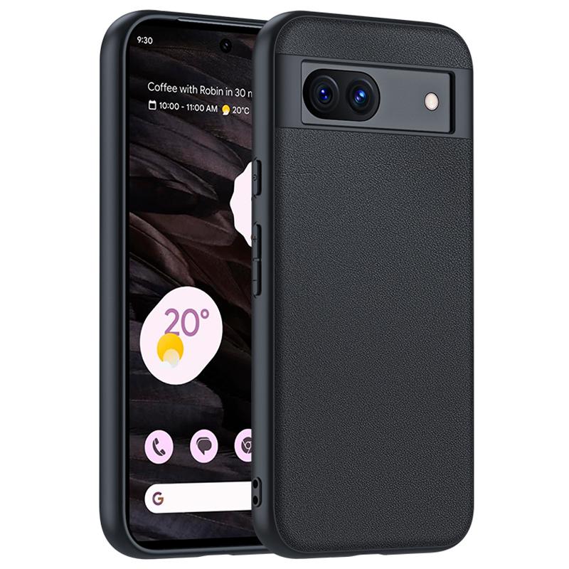 For Google Pixel 8a Case Ultra-Thin PU Leather Coated PC Phone Back Cover