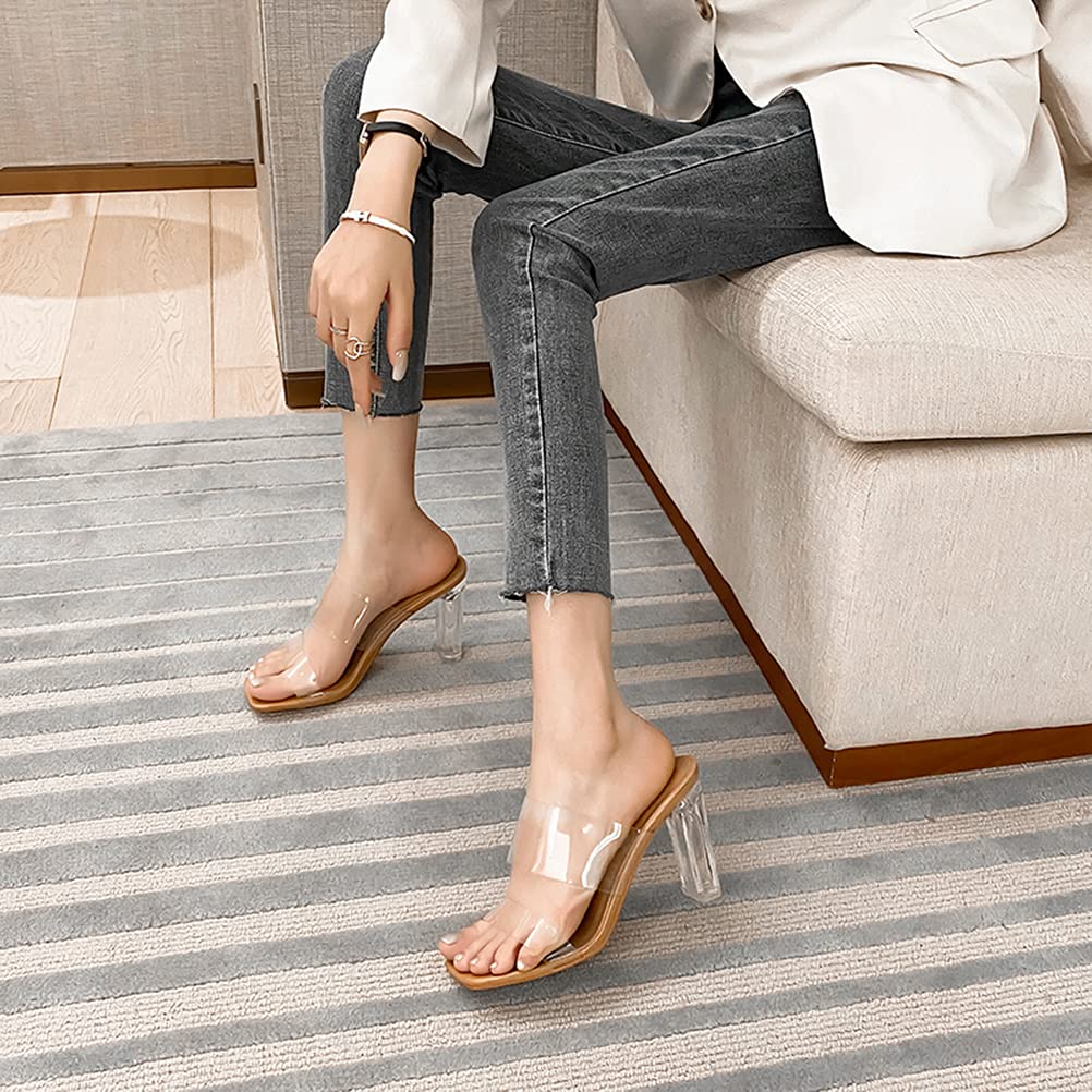 Transparente Mules für Transparente Dicke Transparente Kabarett Strand Einfach zu Laufen Schön Lässig Alltagskleidung [cnstone] Damen, Sandalen, Absätze, 9cm, 6cm, Absätze, Sandalen,